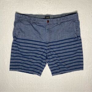 J. Crew Stanton Blue Stripe summer boat shorts 9” inseam size 35‎ Cotton